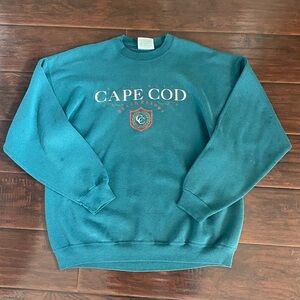 Vintage Teal Crewneck Cape Cod Sweater